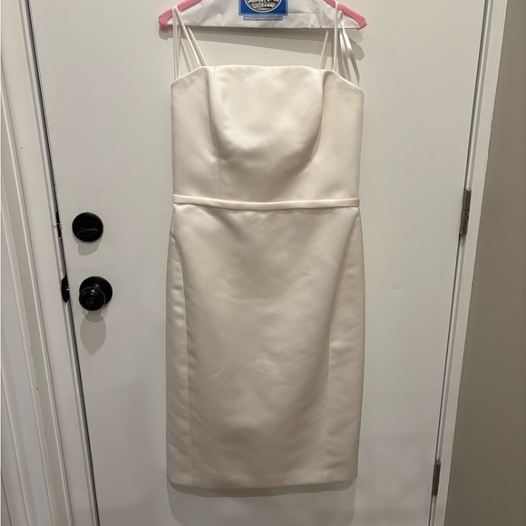 Amsale Duchess Satin Sheath Dress - Picture 3 of 6